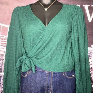 Green Side Tie Top